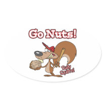 rally squirrel go nuts baseball cartoon stickers