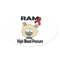 RAM High Blood Pressure Oval Sticker