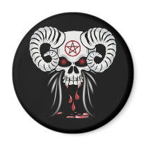 Ram Horned Skull Refrigerator Magnets