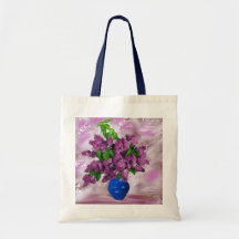 ramo de lilas bolsas lienzo