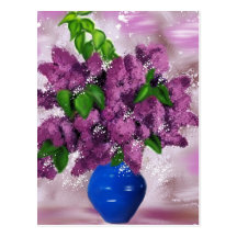 ramo de lilas tarjeta postal