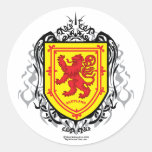 Rampant Lion Tribal Round Sticker