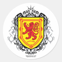 Rampant Lion Tribal Round Sticker