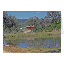 Ranch Home and Barn in Texas HIll Country Cards