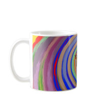 Random multicolored swirling vortex mugs