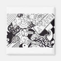 Random Scribbles Refrigerator Magnets