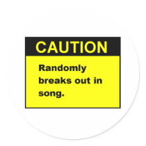 Random Song Round Stickers