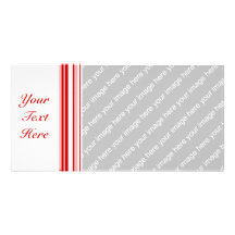 Random Stripes Red + Custom Colour Picture Card