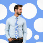 Random White Polka Dot Pattern Cornflower Blue Tie