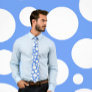 Random White Polka Dot Pattern Cornflower Blue Tie