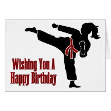 Rank Belt Girl Happy Birthday Card