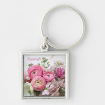 ranunculus, other spring flowers keychain