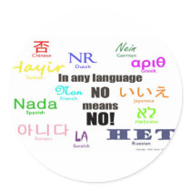 Rape Awareness No Means No! Stickers