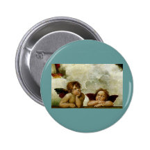 Raphael's "Sistine Madonna" (circa 1513) (Detail) Pinback Buttons