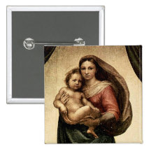 Raphael's "Sistine Madonna" Detail (circa 1513) Button