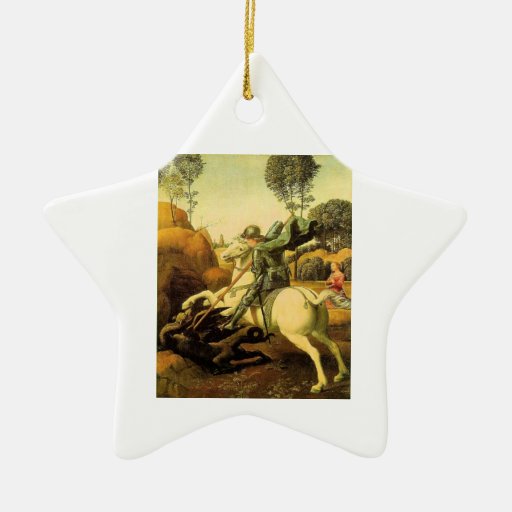 Raphael's "St. George and the Dragon" (circa 1505) Christmas Ornaments
