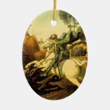 Raphael's "St. George and the Dragon" (circa 1505) Christmas Ornaments