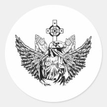 Raptor Jesus Loves You Round Sticker