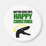 Raptor Jesus says Happy Christmas Refrigerator Magnets