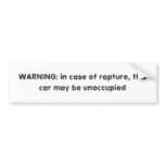 Rapture sticker bumper stickers