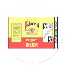 RARE AUTOCRAT FLAT TOP BEER CAN DESIGN ROUND STICKER