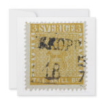 Rare Yellow 3 Skilling Stamp of Sweden 1855 Personalized Invitations