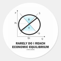 Rarely Do I Reach Economic Equilibrium (Economics) Round Sticker