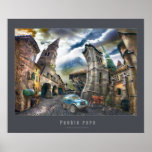 Raro Pueblo - Poster with grey frame posters