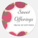 raspberries glow fruit baking ktichen gift stic... round stickers
