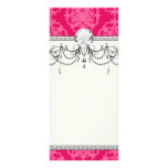 Raspberry and pink damask customised rack card