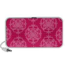 Raspberry and pink damask design mp3 speaker