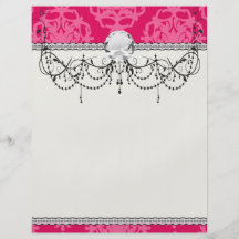 Raspberry and pink damask flyers