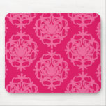Raspberry and pink damask mousepads