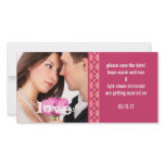 Raspberry Argyle Save The Date Engagement Photo photo cards
