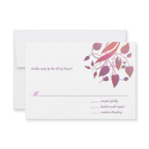 Raspberry Coral Grey Wedding RSVP