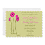 Raspberry Gerbers on Lime Wedding Invitations