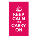 Raspberry Keep Calm and Carry On business cards