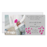 Raspberry Paisley & Gerbers on Grey Save The Date photo cards
