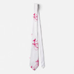 raspberry pink chandelier pattern on white neck wear