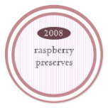 Raspberry preserves food label round sticker