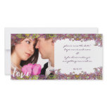 Raspberry Vintage Floral Save The Date Photo photo cards
