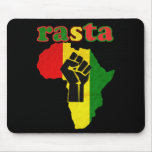 Rasta Black Power Fist over Africa Mouse Mat