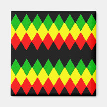 Rasta Diamonds. Red Gold and Green. Jah Rastafari Fridge Magnets