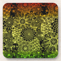 Rasta Flower Beverage Coasters
