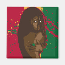 Rasta Girl Fridge Magnet
