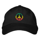 Rasta Peace Embroidered Hat