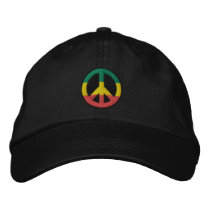 Rasta Peace Embroidered Hat