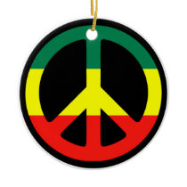 Rasta Peace Sign Christmas Ornament