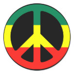 Rasta Peace Sign stickers