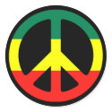 Rasta Peace Symbol stickers